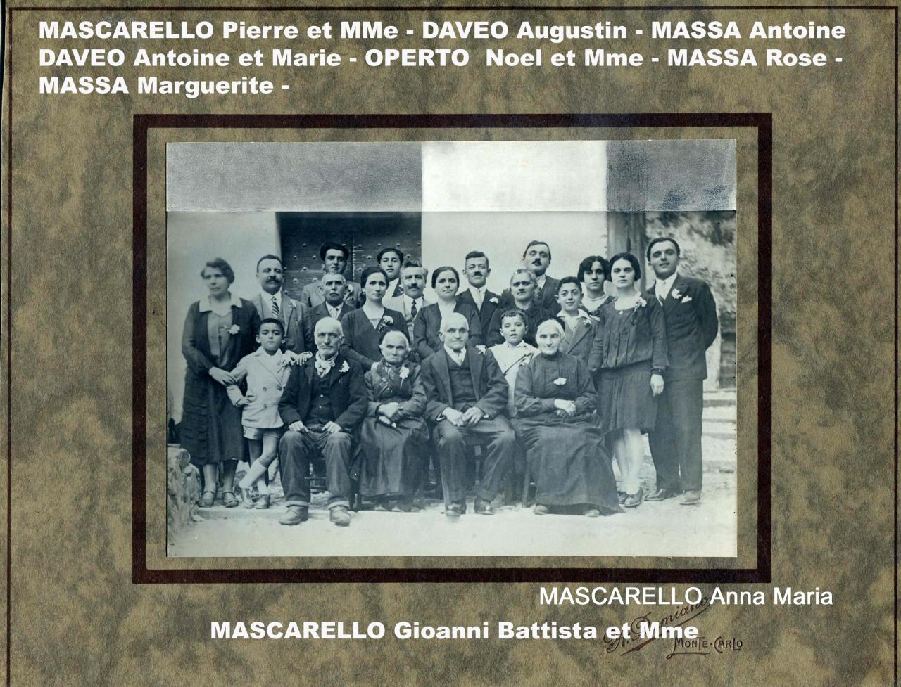 Familles DAVEO - MASCARELLO - MASSA - OPERTO
