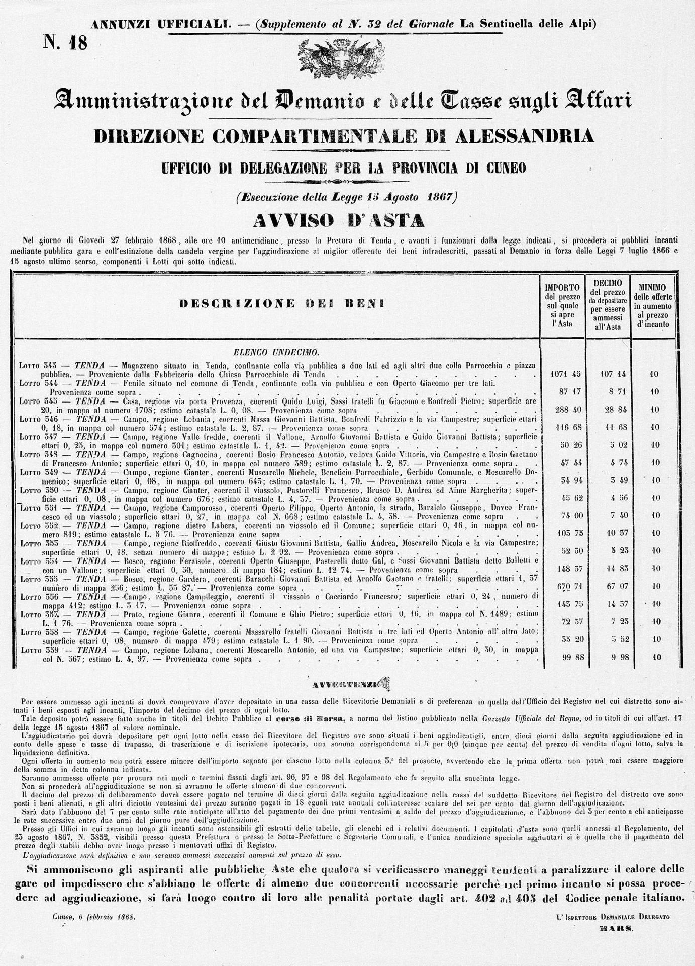 33 du 8 2 1868